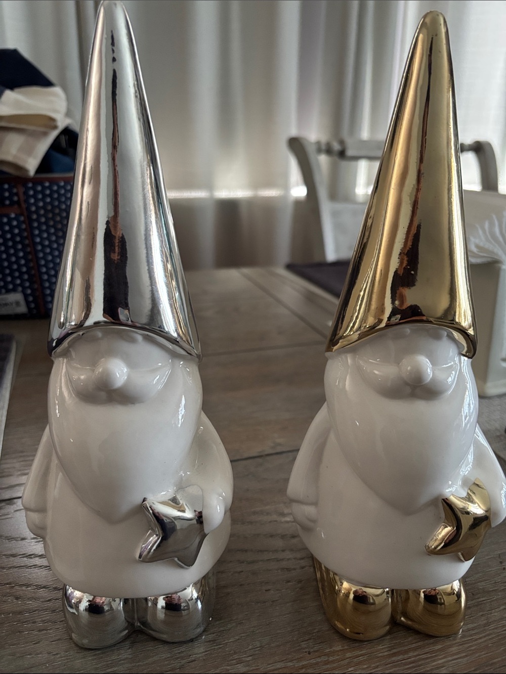 Holiday Glass Gmones Silver and Gold 10.5” x 4”